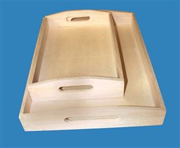 Набор подносов для творчества деревянных, 2 размера - 30x20 см и 39x28 см