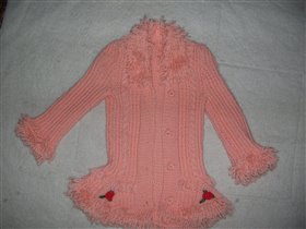 вязаное пальто на худенькую 4-5летку