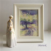 Lavender Orchard Watercolour, Derwentwater.