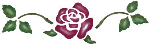 Трафарет, Завиток розы, 10x38 см
