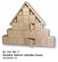 Календарь из дерева к Рождеству, в виде домика, 2 