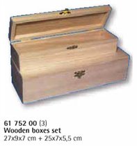 Набор коробок деревянных, 27х9х7см+25х7х5,5 см