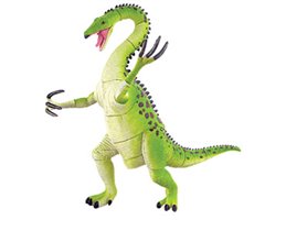 Зеленчатый динозавр, разводящий лапами
