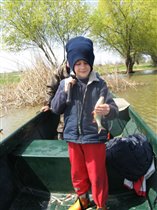 В папиной шапке ловятся не маленькие красноперки.