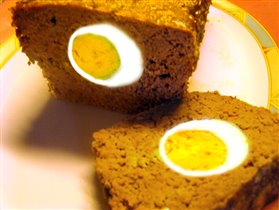 мясной рулет с яйцом