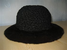 Зимняя шляпа каракуль с норкой