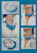 (ВБ10) Ожерелья 'Бирюза' и   'Синий полосатик'