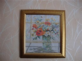 34716 Flowers in Windowpane (Lanarte)