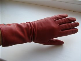 Перчатки, красная кожа, размер 7, орг. MARIELLA