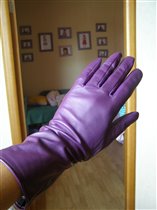 Перчатки, фиолетовая кожа, размер 7, орг. MARIELLA