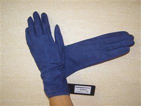 Перчатки, синяя замша, размер 7, орг. MARIELLA