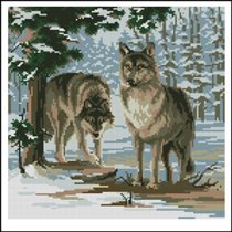 Два волка на снегу