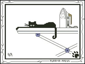 Кот на гладильной доске