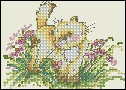 Котик в цветочках