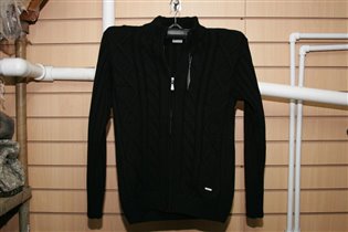 Черный свитер 'косичка' на молнии (75)
