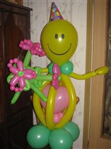 Человечек с цветами