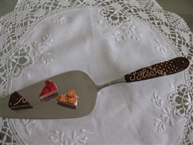 лопатка для торта, декорирована фимо