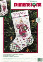 Country Patchwork Angel Stocking 08465