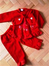 костюм теплый красный нарядный р 80