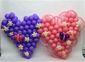 Сердца на основе панно