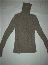 свитер ручной вязки коричневый