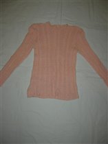 свитер ручной вязки светло-розовый