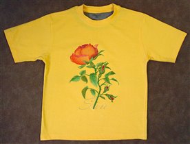 Вышивка дизайна 'Роза'на футболке