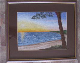 Закат в Саулкрасты ( гладь, хлопок )