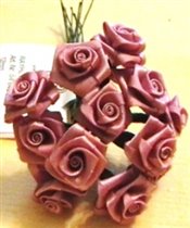 Атласная роза, 8 мм, розовая, пучок 12 шт.