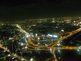 ночной Бангкок, вид из нашего отеля