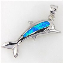 серебряный кулон с синим опалом