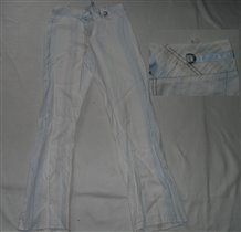 Льняные брюки в полосочку наф