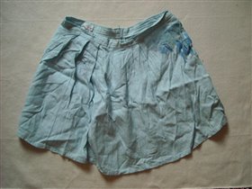 Голубая льняная юбочка