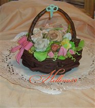 торт Корзинка с цветами