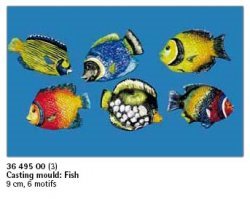 Форма для литья: Рыбка, 9 см, 6 фрагментов
