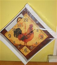 Часы с петухом двухслойные