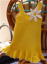 Желтое платьице крючком