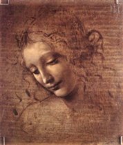 Голова девушки. Рисунок Леонардо да Винчи