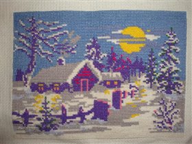 зима.11,5*15,5, самая мелкая канва, нитки мадейра.