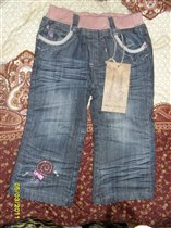 Новые джинсы утепленые д/д на рост 85,90,110