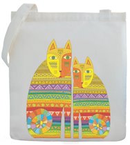 Э-047	Холщовая сумка с этническим рисунком 'Котики