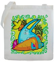 Э-055	Холщевая сумка с рисунком 'Голубой заяц'