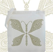 Э-006 Холщовая сумка с этни. рисунком «Бабочка'