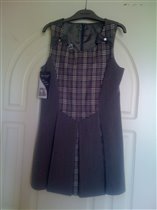 серый школьный сарафан 34-134