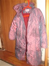 Зимнее пальто на флисе для девочки рост 140 -146