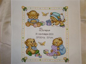 Design Works  - Baby Bears Birth Sampler