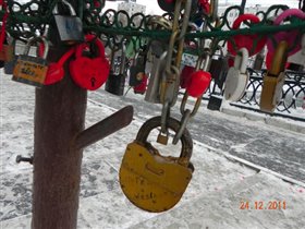 Дерево молодоженов на мосту у Болотной площади