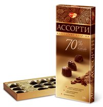 'Ассорти' 70% какао, 220 гр, 100,80 руб. с %%