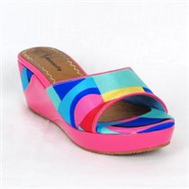 Сабо разноцветные, текстиль+кожа. р. 37