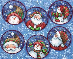 08789 Santa and Snowman Ornaments